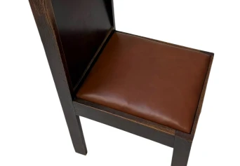 Art Deco Modernist Side Chair with Leather Seat, 1930s